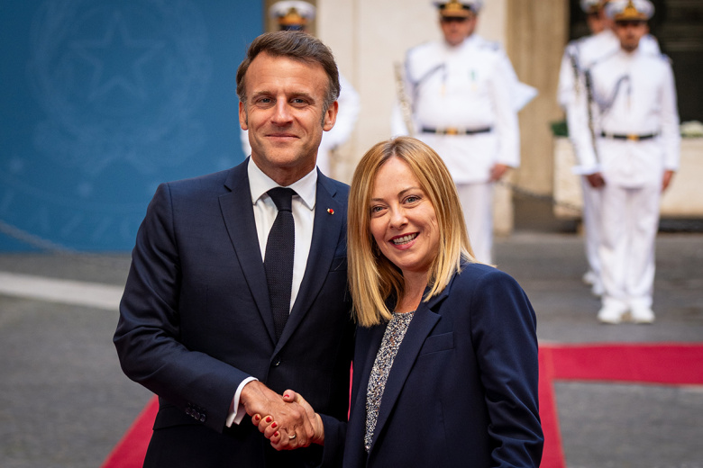 Эммануэль Макрон и Джорджия Мелони