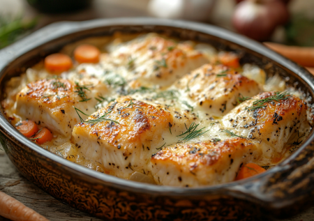 Рыбная запеканка в духовке: слои овощей, рыбы и сырно-укропной шапки — готовлю для быстрого ужина
