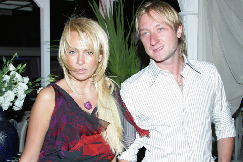 Яна Рудковская и Евгений Плющенко во время благотворительного ужина, 2007 год