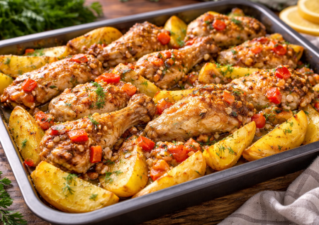 Соедините помидор и крылышки: домашнее чудо в духовке с картошкой