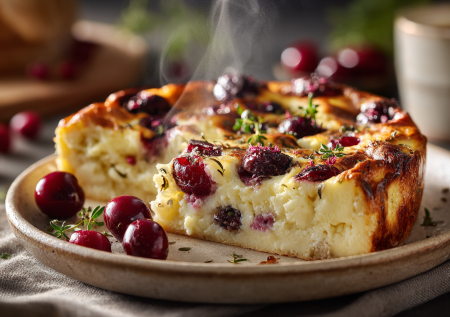 Простой завтрак в аэрогриле: готовим нежную запеканку из творога и вишни