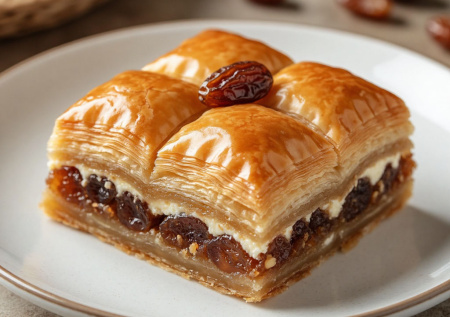 Вкуснятина к чаю! Пахлава «Баку» с творожной прослойкой, финиками и медом — слоеная и ароматная