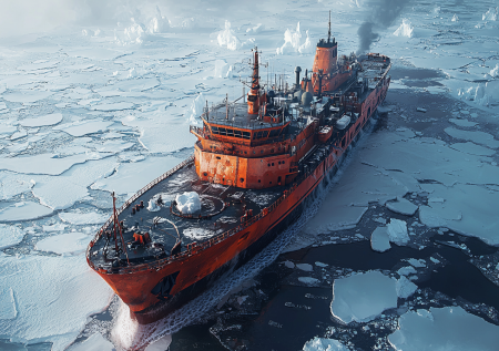 Ледокол освободил застрявший в Беринговом море теплоход