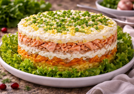 Купите 300 г горбуши горячего копчения: с этим салатом все забудут о мимозе и шубе