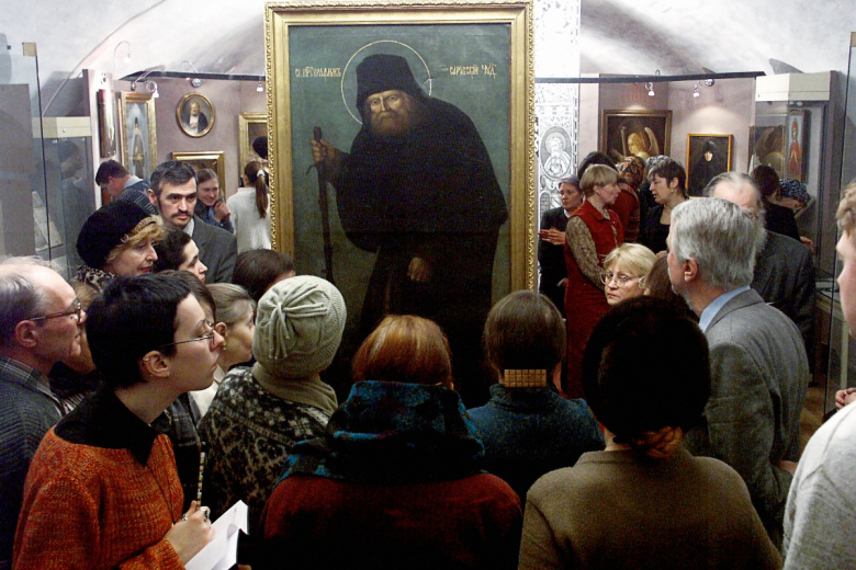 На выставке «Преподобный Серафим Саровский» в Центральном музее древнерусской культуры и искусства имени Андрея Рублева
