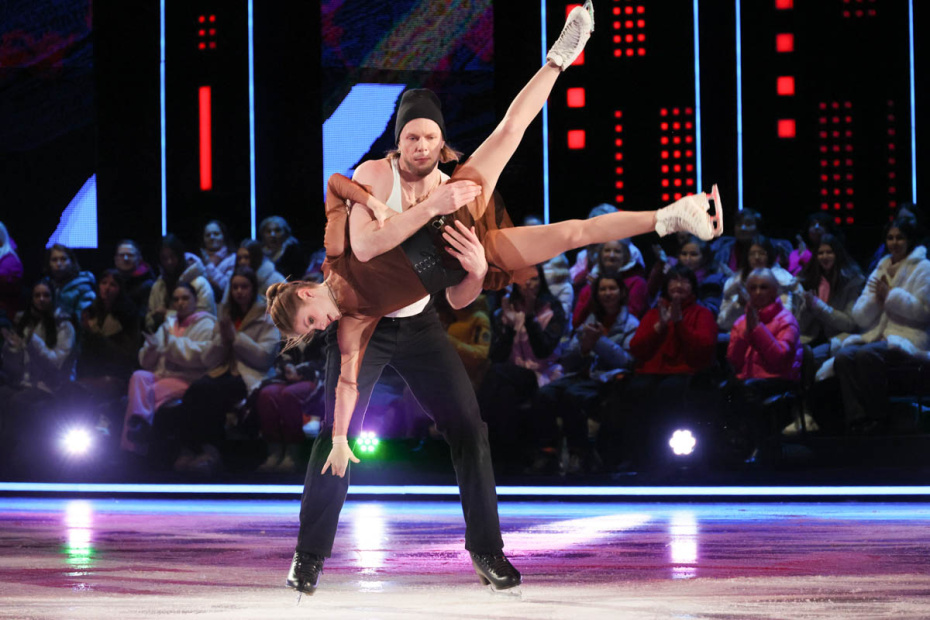 Алена Косторная и Никита Ушнев на съемках нового сезона шоу «Ледниковый период»