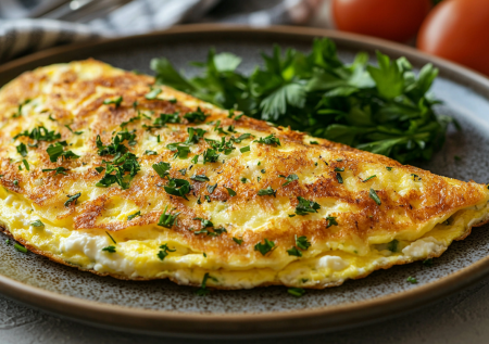 Омлет с творогом и зеленью: рецепт для тех, кто считает калории и белок