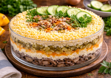 Кто бы подумал, что из банки консервы получится шедевр: салат с грибами и сардинами — оригинальный вкус со свежей ноткой