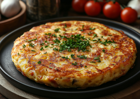 2 картошки, 2 яйца — и завтрак на столе: готовим ароматную лепешку с зажаренной корочкой