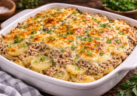 Бабушка из консервов не только варила суп: чумовая запеканка с картошкой и сайрой