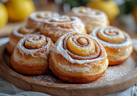 Наинежнейшие лимонные улитки: пышные булочки с курдом и сливочной заливкой