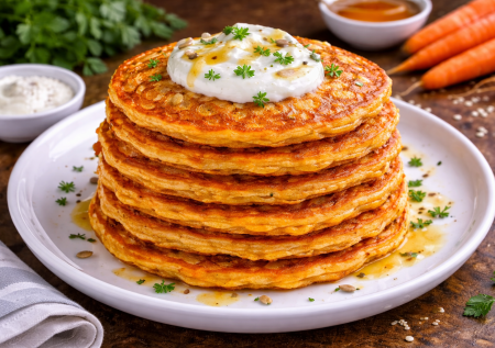 Смешайте натёртую морковь с кефиром — вкуснейшие оладьи на завтрак. Морковные панкейки