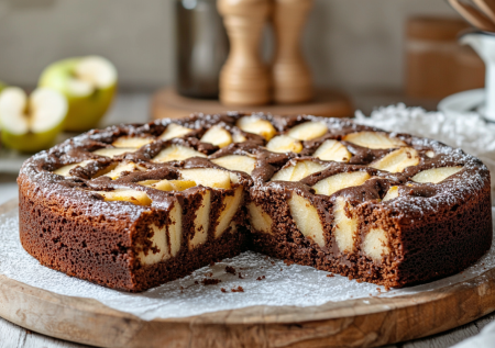 Рецепт для тех, кому хочется домашней выпечки, но лень возиться: шоколадно-яблочный пирог