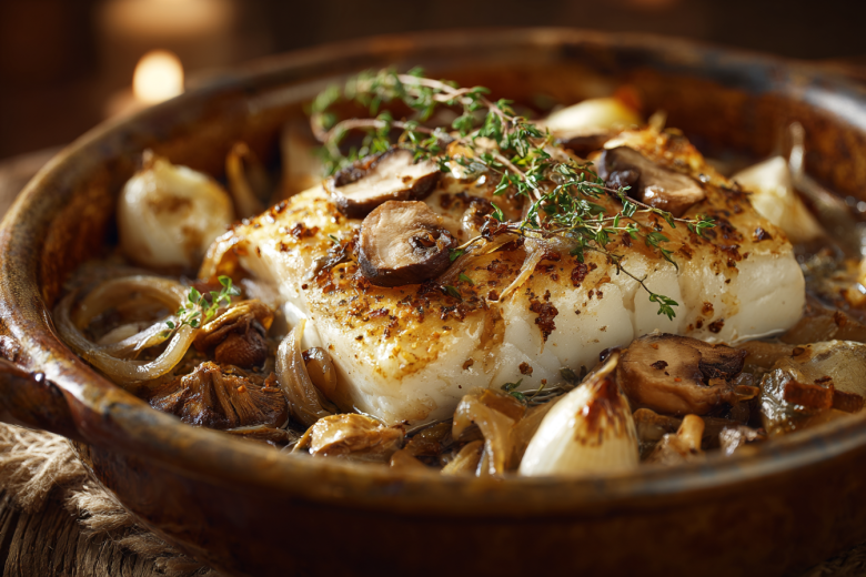 Треска с грибами в Крещенский сочельник: быстрый постный рецепт