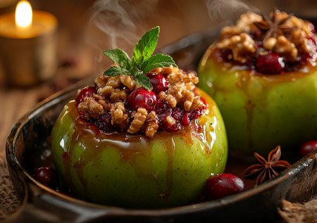 Яблоки с клюквой и медом: теплый десерт на Крещенский Сочельник