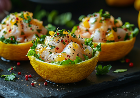 Готовлю рыбный салат в лимонных корзиночках — оригинальность на максимуме! Легкая закуска, которая удивит всех гостей