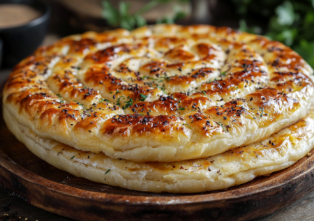 Только простокваша, мука и яйцо. Вылил в сковороду — и пышная лепешка сама просится в тарелку