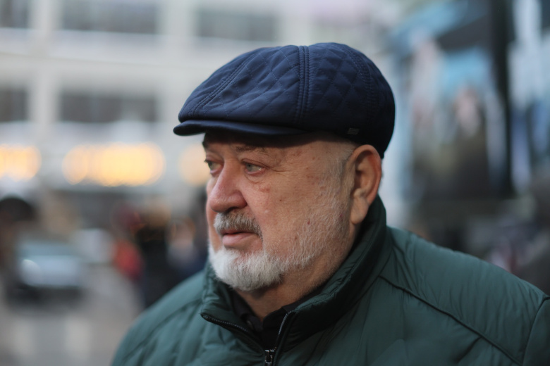 Ректор ВГИК Владимир Малышев на церемонии прощания с ректором Школы-студии МХАТ Игорем Золотовицким в МХТ имени А. П. Чехова в Москве