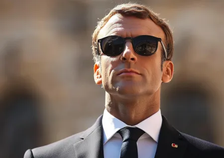 «Фингал от Брижит». Макрон появился в темных очках в Елисейском дворце