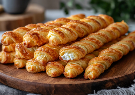 Целый противень трубочек из пачки теста, творога и горстки сахара: спиральки из 3 ингредиентов