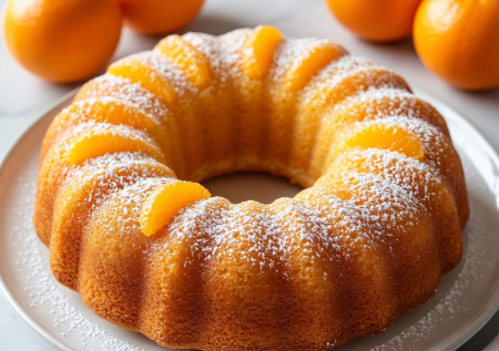 Два апельсина и горстка муки — пеку яркий кекс-кольцо. Мягкий, вкусный, с хрустящей корочкой