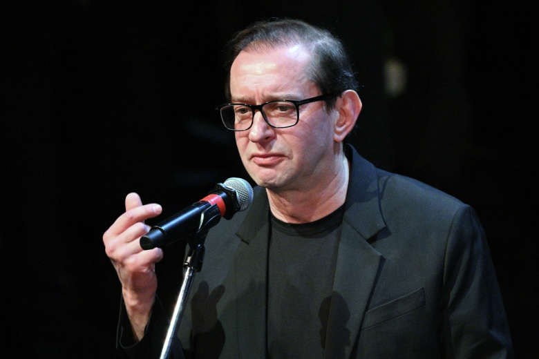 Константин Хабенский на церемонии прощания с ректором Школы-студии МХАТ Игорем Золотовицким в МХТ имени А. П. Чехова в Москве