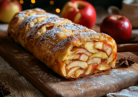 Рулет с карамелизированными яблоками: обалденный результат из пачки слоеного теста и пары фруктов
