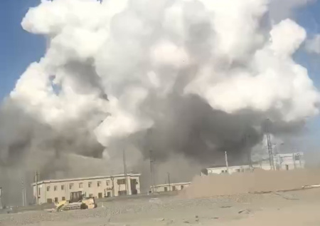 Грибовидное облако после взрыва на заводе в Китае попало на видео