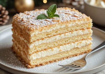 Тонкие коржи и крем до небес! Мой творожный наполеон с сырным кремом — гениально и просто