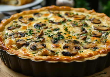 Обжарьте капусту с грибами и залейте яйцом: открытый пирог-киш готовится быстро — сытный, как полноценный обед