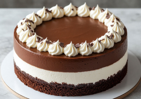 Медовик — это банально. Пеку торт «Три шоколада» — плотный горький, молочный мусс и воздушный белый слой в одном десерте
