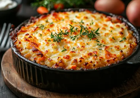 Сочная запеканка: картошка, фарш и сырная корочка