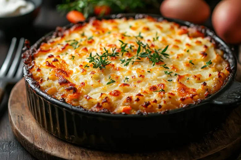 Сочная запеканка: картошка, фарш и сырная корочка