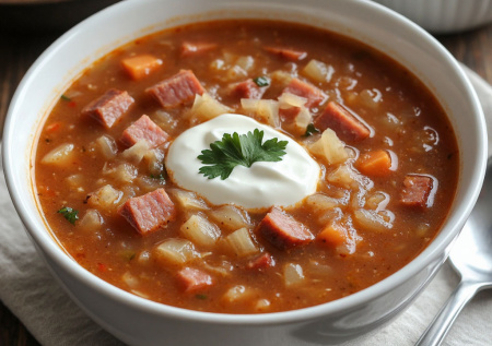 Рассольник — это слишком просто. Варю солянку домашнюю — с квашеной капустой, ветчиной и сметаной