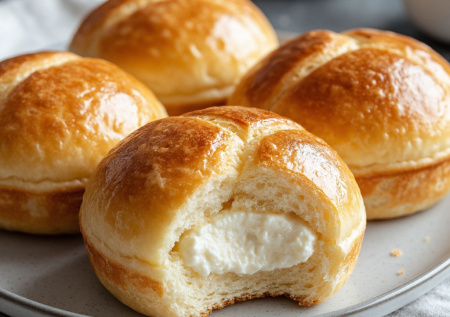 Дрожжи, мука, творожок — вот и весь секрет. Пеку булочки-подушки — хрустящие сверху и тающие внутри