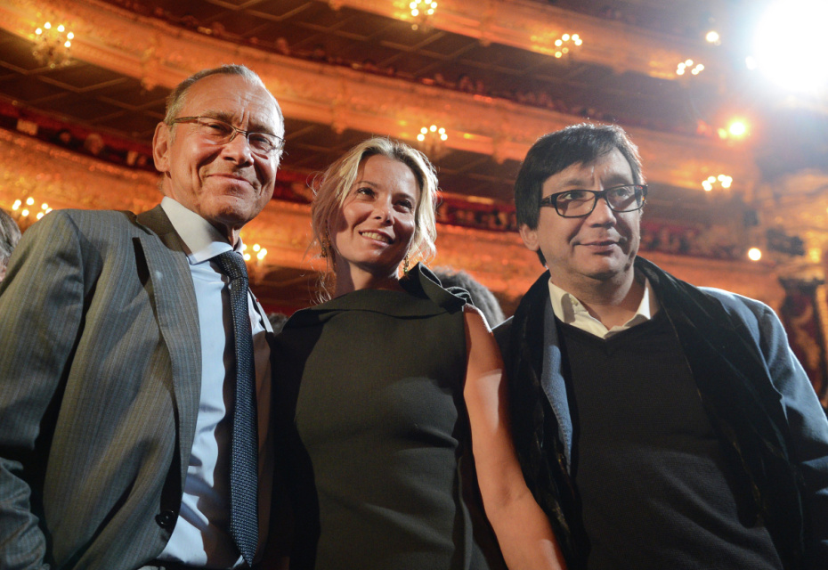 Андрей Кончаловский, актриса Юлия Высоцкая и режиссер Егор Кончаловский