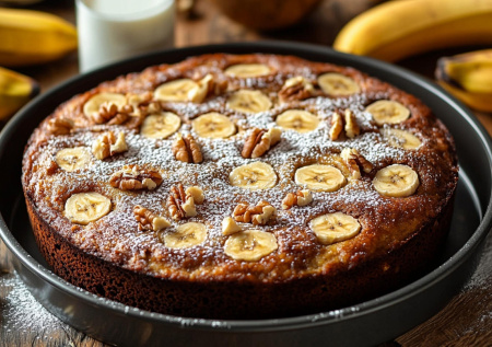 Нежный банановый пирог без яиц: простой веганский рецепт