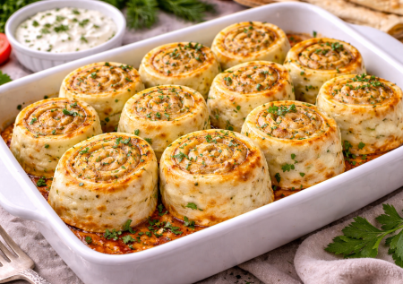 Лавашные истории всегда выручают: этот рулет напомнил пельмени, а готовить его 10 минут