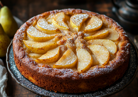 По-быстрому к чаю готовлю заливной пирог с сахарной корочкой и грушами: перед ним не устоять