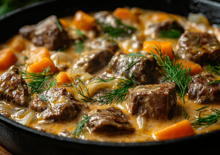 Печенка, которую съедят все. Мой хит — соус из плавленого сыра. Готовится в одной сковороде за 20 минут