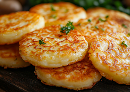 Остатки пюре не выкидываю, готовлю толстые оладушки: всего-то нужно добавить яйцо и горстку муки