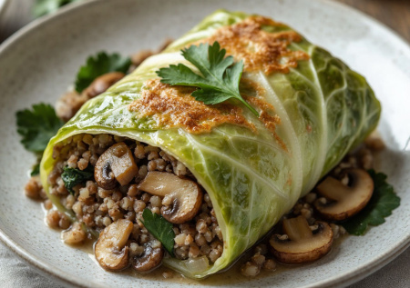 Беру полкочана капусты, ароматные грибы и гречку — и сворачиваю уютный рулет-завиванец. Чудо по-украински