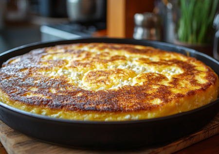 Быстрый творожный пирог на сковороде: смешиваем ингредиенты, обжариваем с двух сторон — и готово