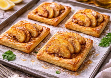 Слойки-перевертыши с яблоками: простой десерт, который всегда удается, — всего 4 ингредиента