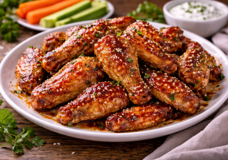 Если нужен быстрый ужин — глазированные крылышки, которые сметают со стола
