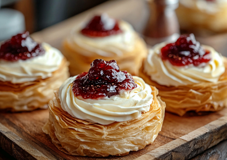 Мини-чизкейки из теста фило: хрустящие пирожные для завтраков и семейных чаепитий