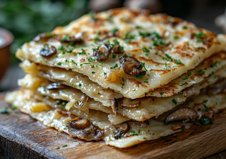 Горсть грибов, сыр и ложка муки — мешаю тесто. Через 15 минут на столе хрустящие лепешки. Хоть на завтрак, хоть на ужин