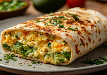 Завтрак с лавашом, который не отнимет много времени: конвертик со скрэмблом — удобно брать с собой