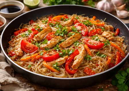 Фунчозу запариваю на 5 минут, и через 15 минут азиатская лапша готова: вкусный рецепт с курицей и овощами