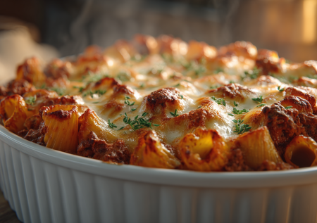 Паста по-домашнему, но с изюминкой — фарш, томленный в винном соусе